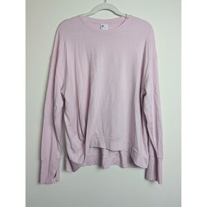 All In Motion Womens L Pale‎ Pink Active Wear Long Sleeve Top Thumb cutout
